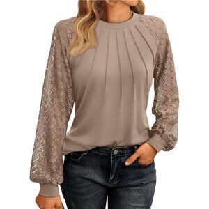 Womens Long Sleeve Shirts Lace‎ Tops Business Casual Fashion Outfits Clothes